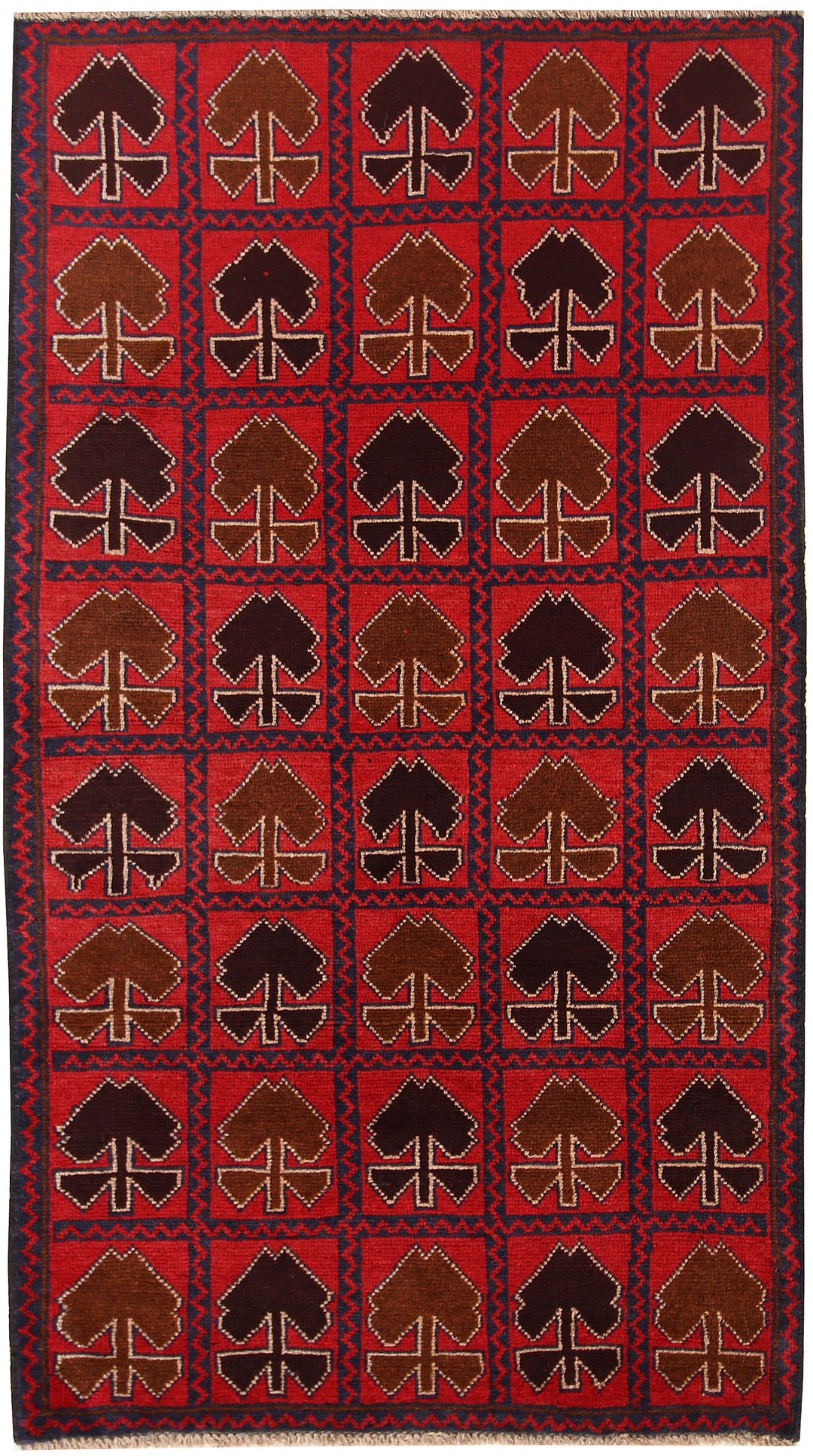 Firebrick Baluchi 3' 7 x 6' 4 - No. 62509 - ALRUG Rug Store