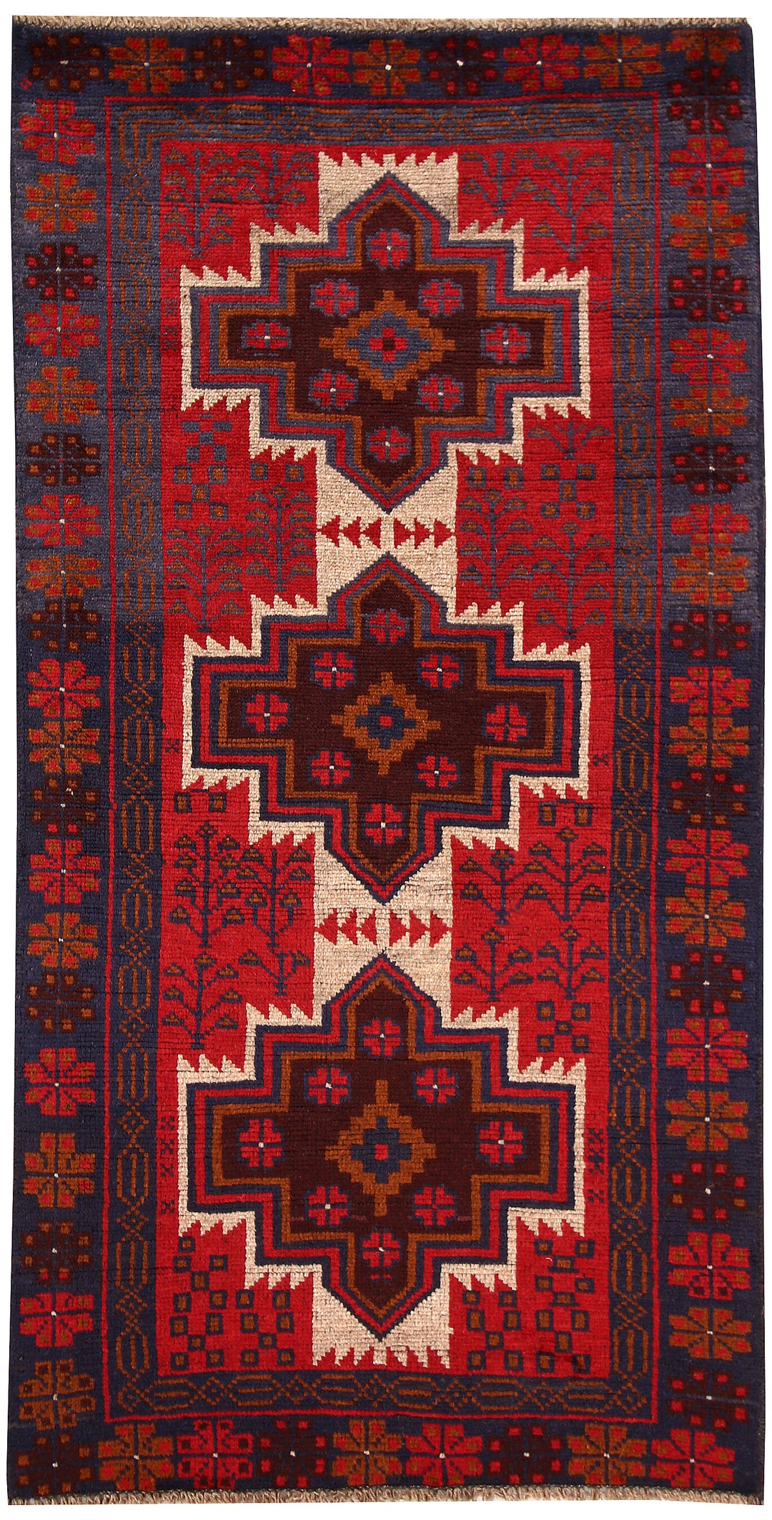 Firebrick Baluchi 3' 5 x 6' 6 - No. 62517 - ALRUG Rug Store