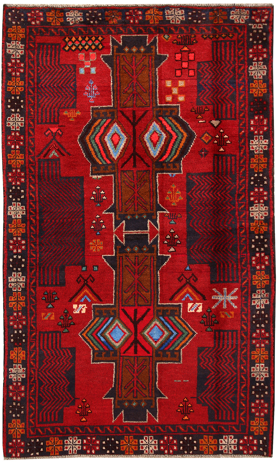 Firebrick Baluchi 3' 10 x 6' 6 - No. 62519 - ALRUG Rug Store