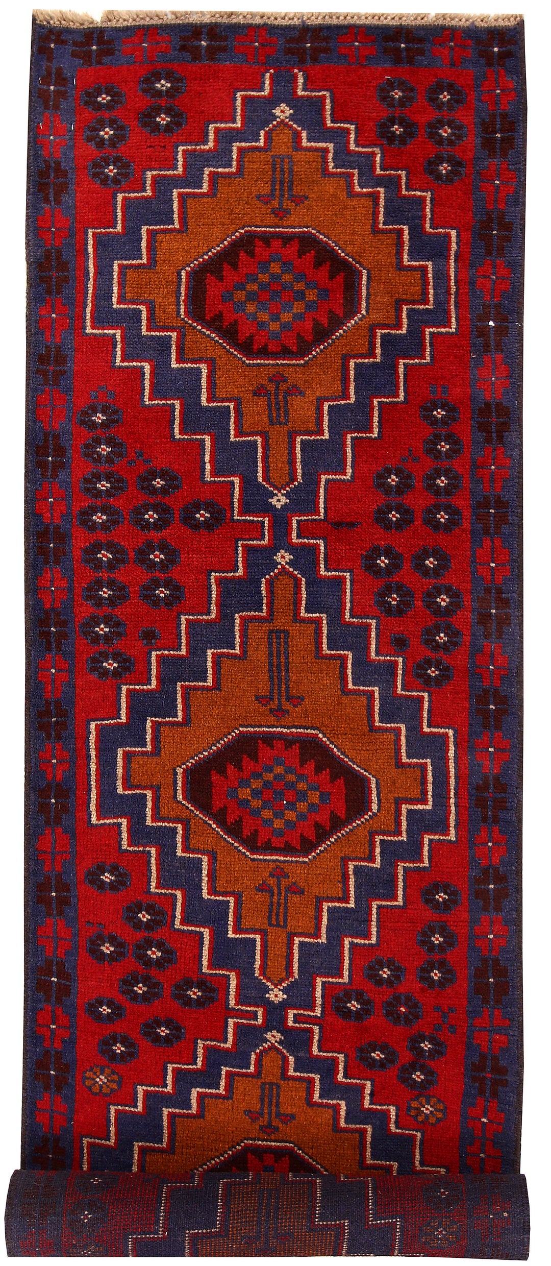 Firebrick Baluchi 2' 6 x 10' - No. 62523 - ALRUG Rug Store