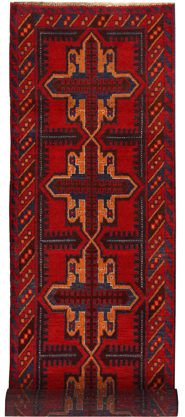 Firebrick Baluchi 2' 6 x 9' 7 - No. 62526 - ALRUG Rug Store