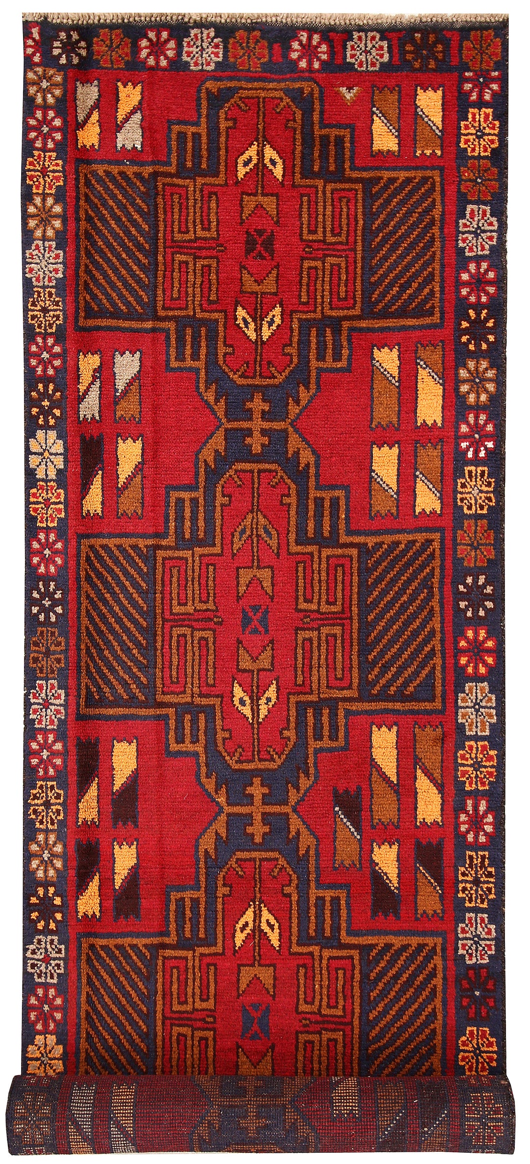 Firebrick Baluchi 2' 9 x 9' 9 - No. 62534 - ALRUG Rug Store