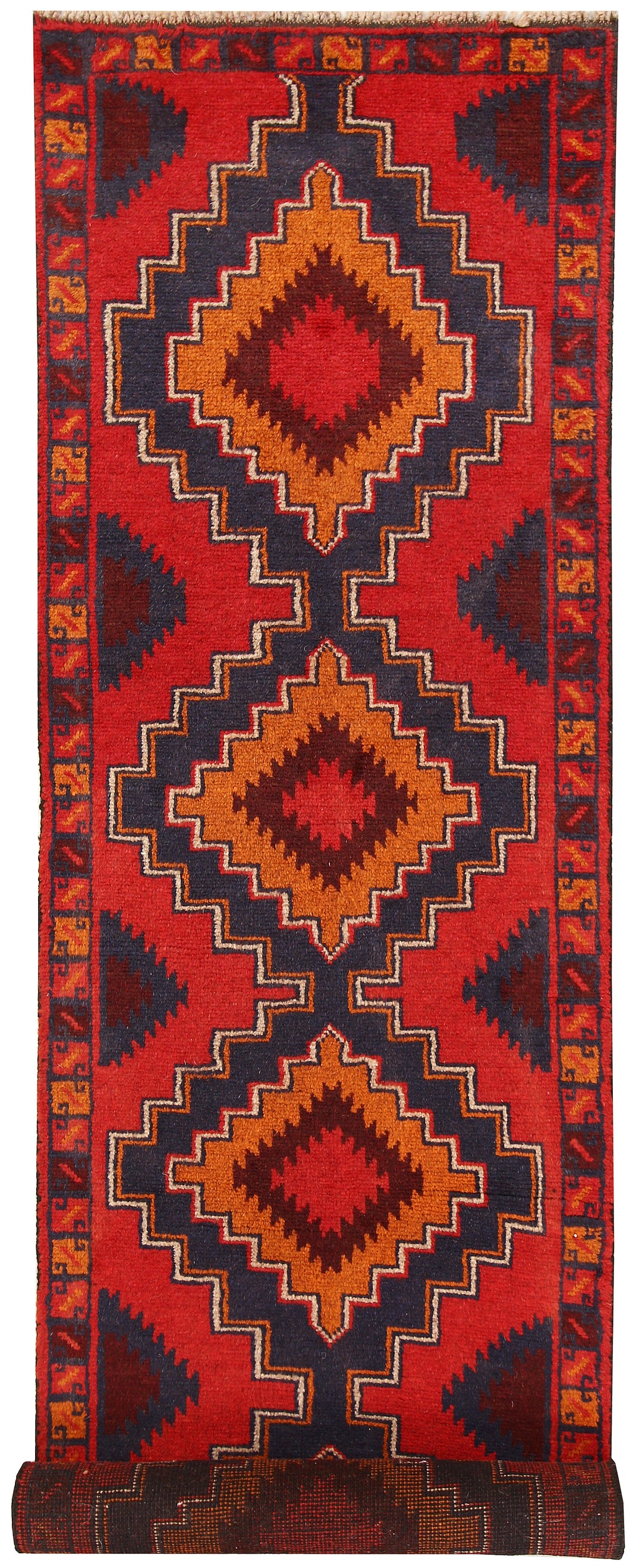 Firebrick Baluchi 2' 5 x 9' 9 - No. 62542 - ALRUG Rug Store