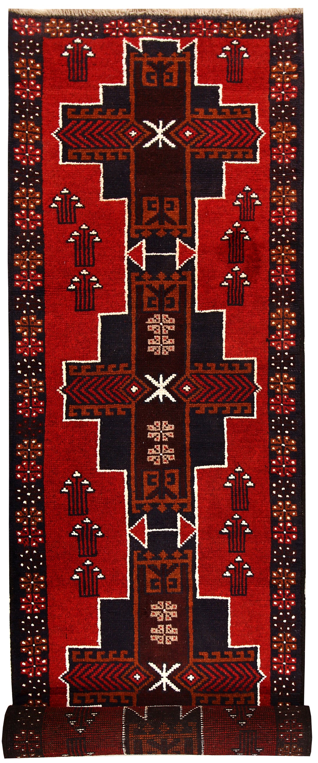 Firebrick Baluchi 2' 5 x 9' 10 - No. 62548 - ALRUG Rug Store