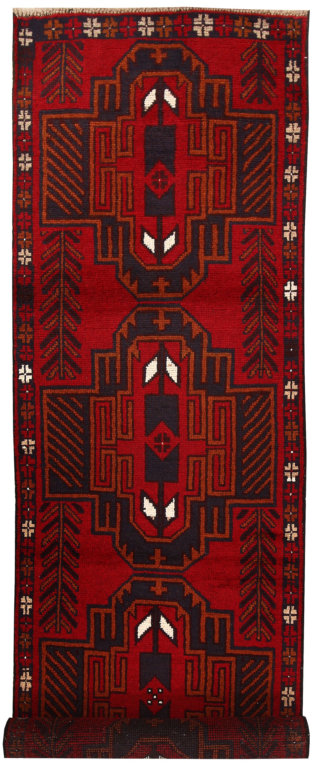 Firebrick Baluchi 2' 6 x 9' 6 - No. 62556 - ALRUG Rug Store