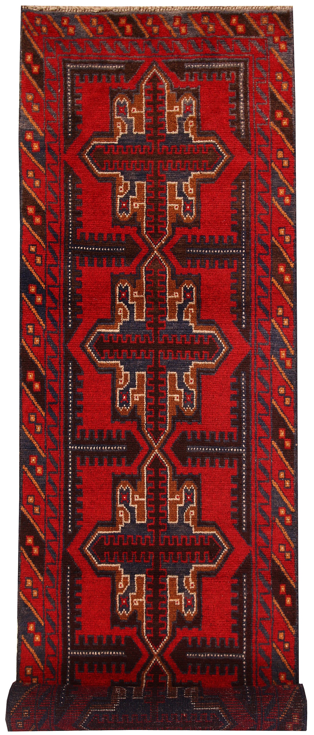 Firebrick Baluchi 2' 6 x 9' 9 - No. 62558 - ALRUG Rug Store