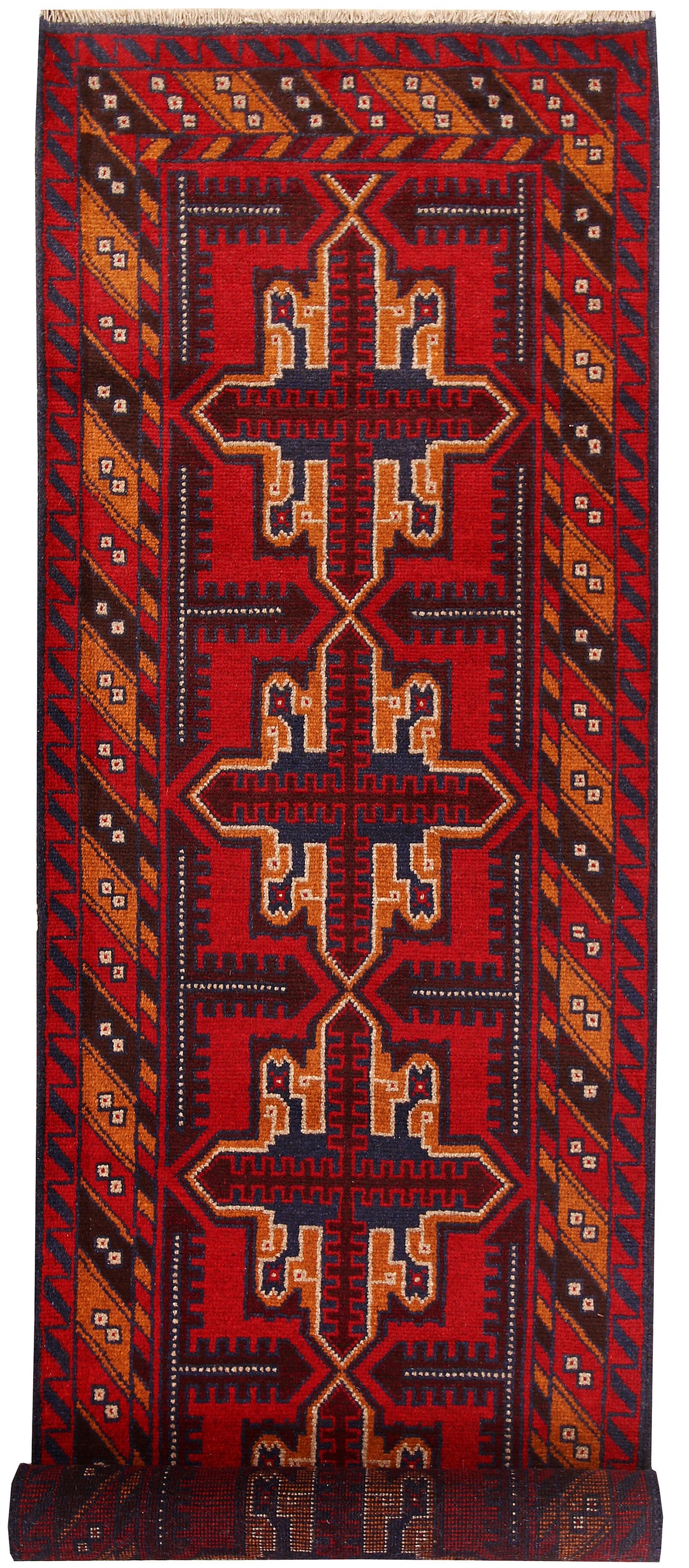 Firebrick Baluchi 2' 6 x 9' 3 - No. 62566 - ALRUG Rug Store