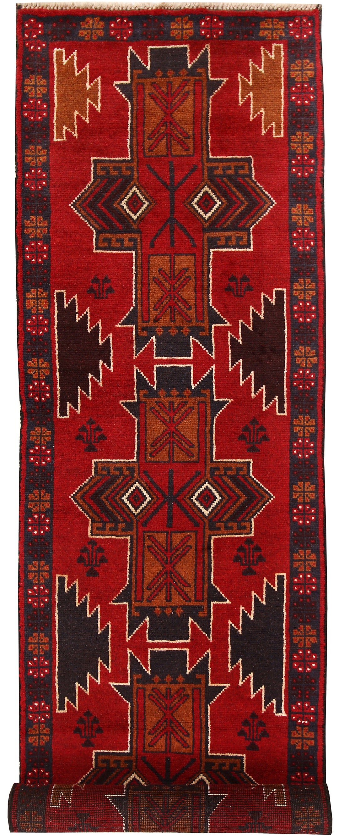 Firebrick Baluchi 2' 4 x 9' 8 - No. 62567 - ALRUG Rug Store