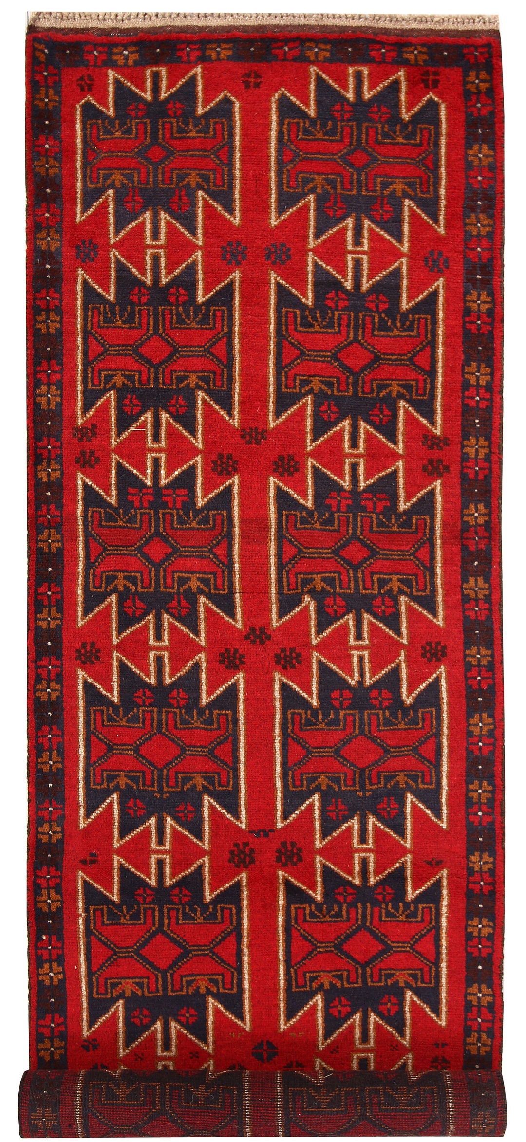 Firebrick Baluchi 2' 7 x 9' 6 - No. 62577 - ALRUG Rug Store