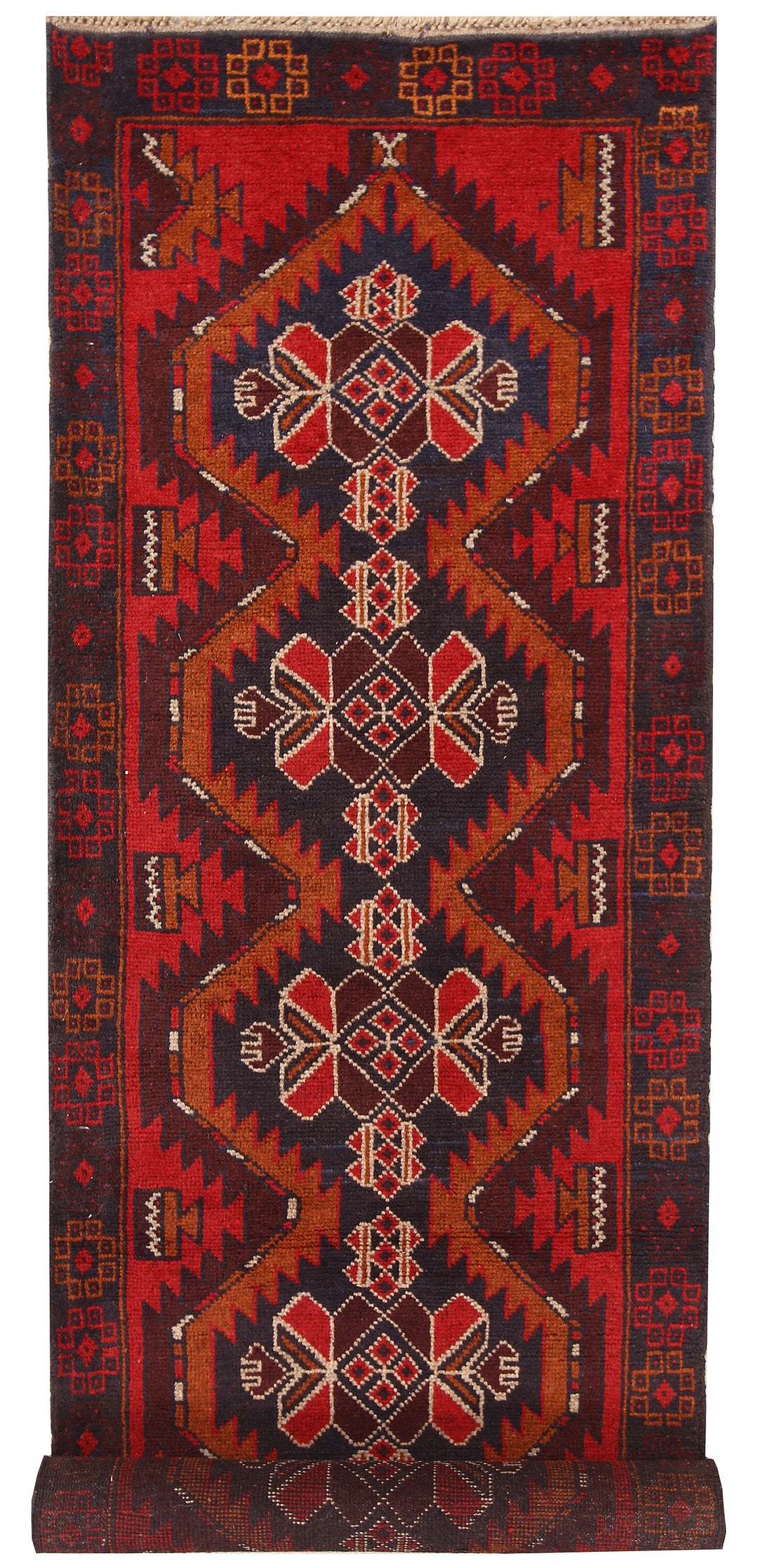 Firebrick Baluchi 2' 9 x 9' 8 - No. 62582 - ALRUG Rug Store
