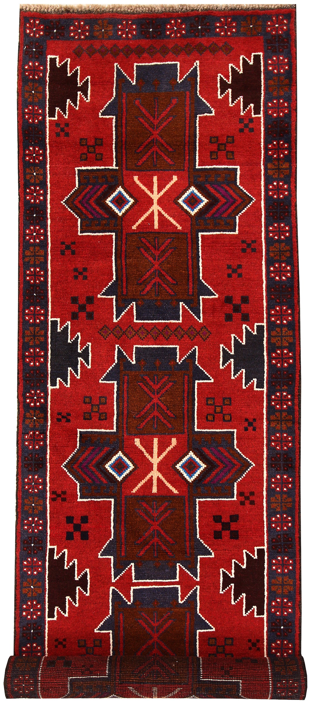 Firebrick Baluchi 2' 7 x 9' 10 - No. 62586 - ALRUG Rug Store