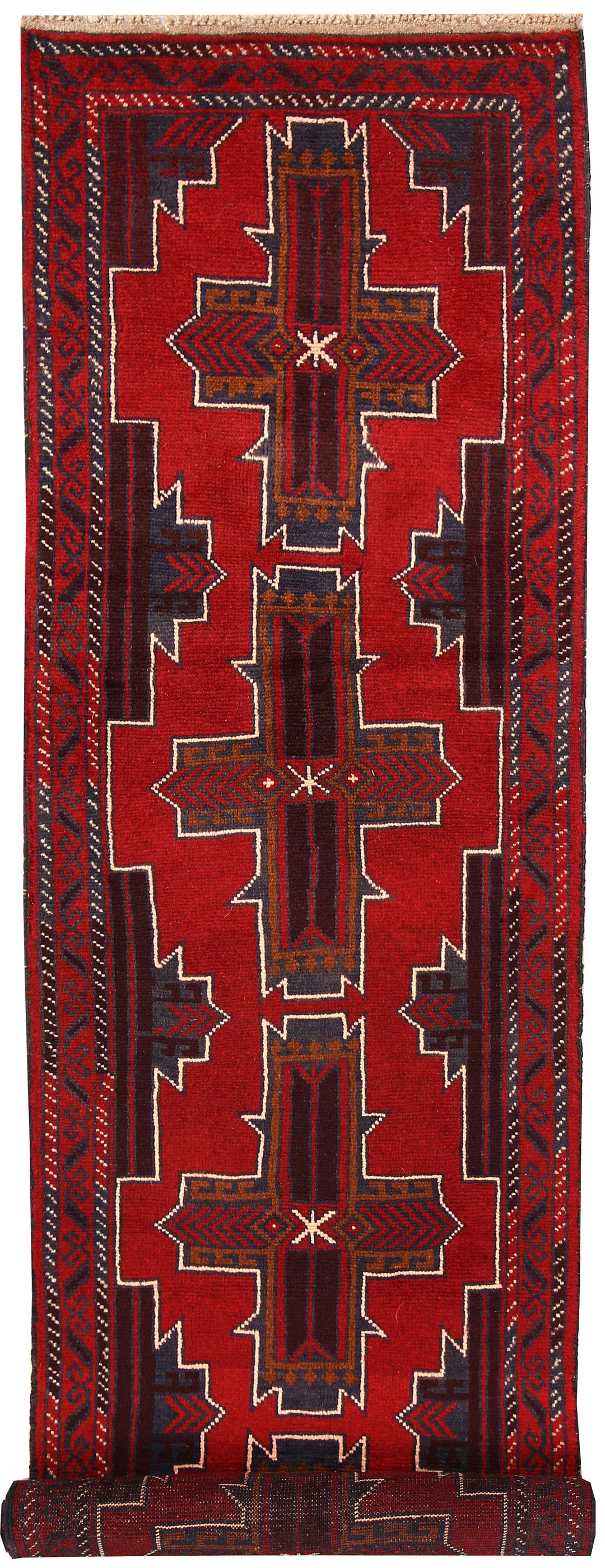 Firebrick Baluchi 2' 5 x 9' 6 - No. 62594 - ALRUG Rug Store