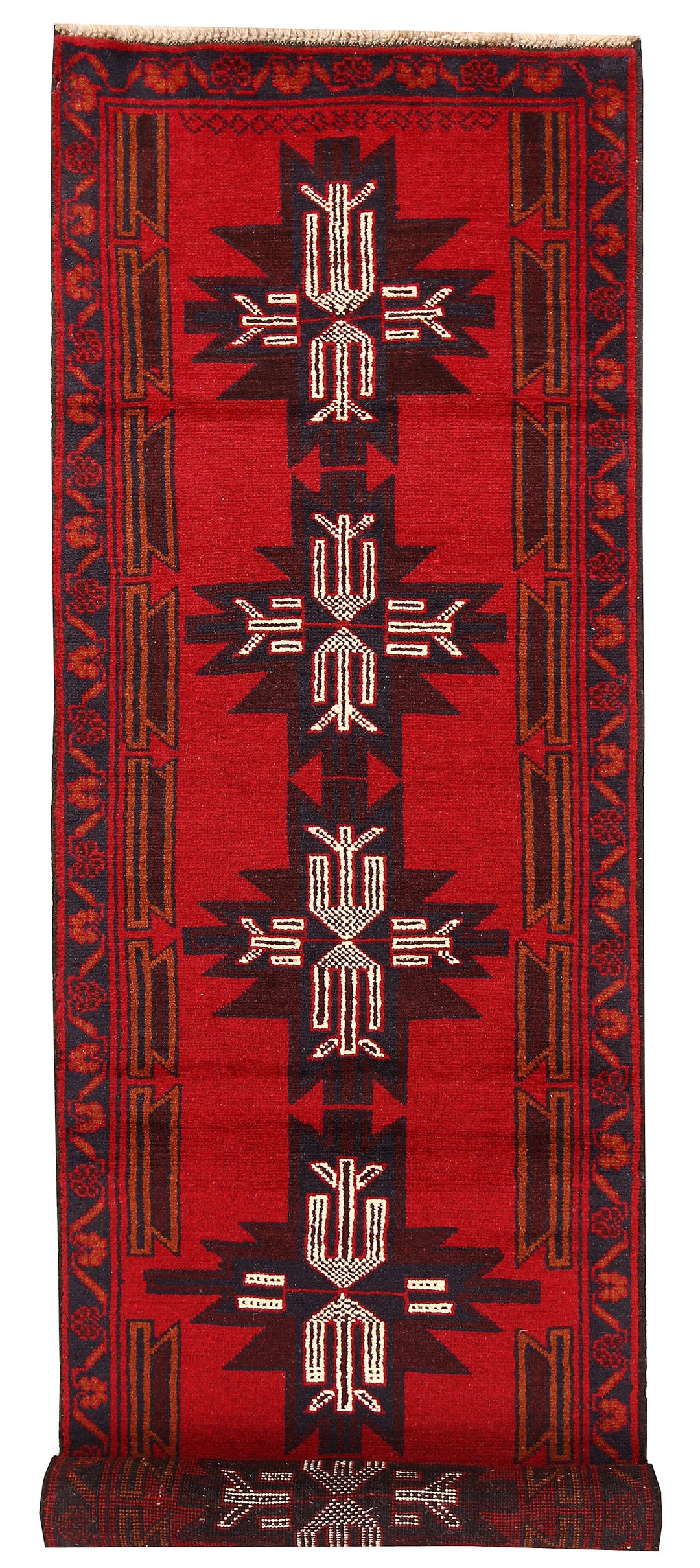 Firebrick Baluchi 2' 5 x 9' 3 - No. 62601 - ALRUG Rug Store