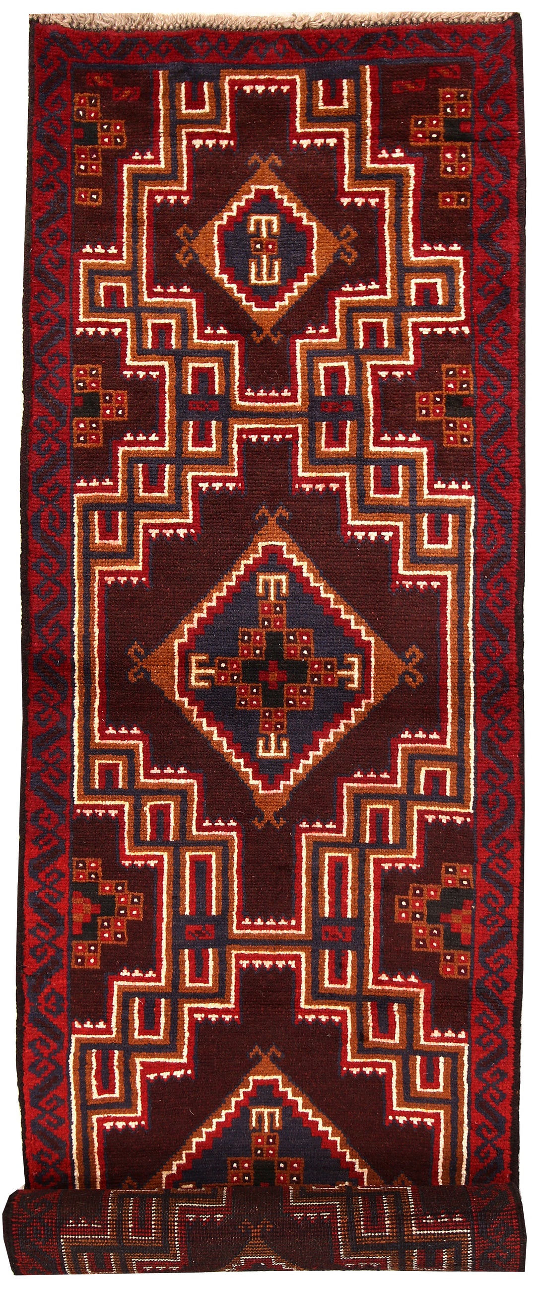 Saddle Brown Baluchi 2' 6 x 10' 4 - No. 62608 - ALRUG Rug Store