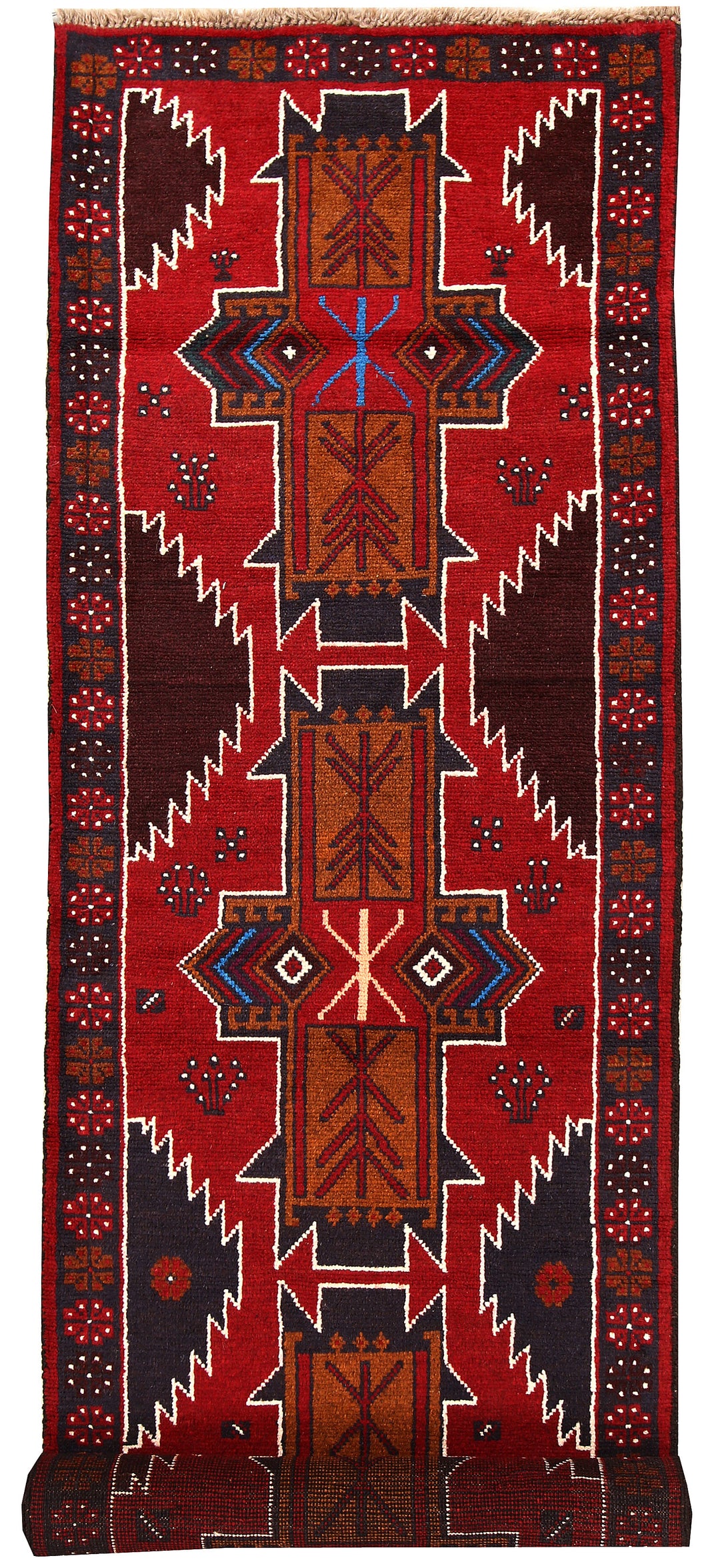 Firebrick Baluchi 2' 6 x 9' 9 - No. 62614 - ALRUG Rug Store