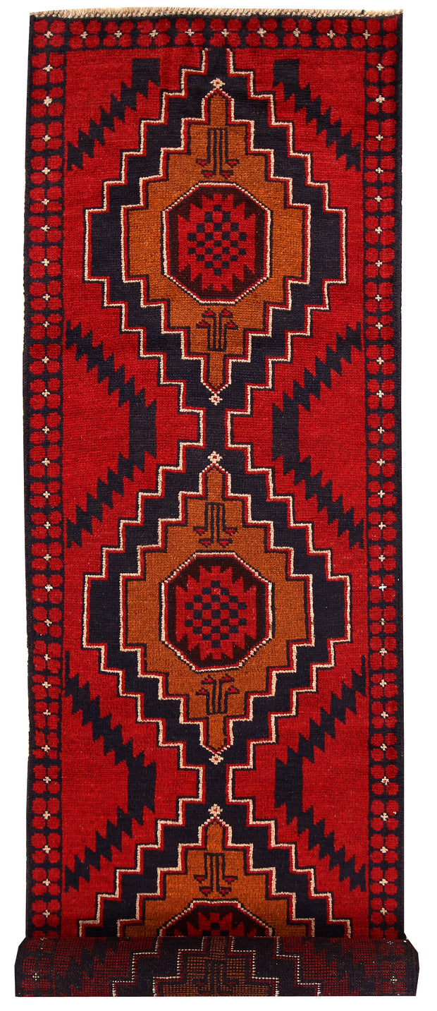 Firebrick Baluchi 2' 6 x 9' 9 - No. 62616 - ALRUG Rug Store