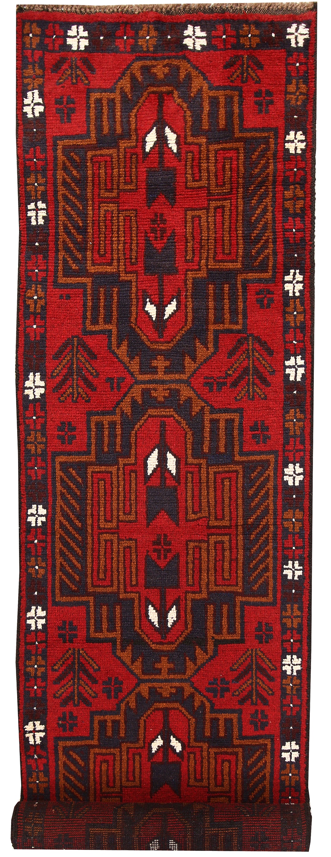 Firebrick Baluchi 2' 4 x 9' 9 - No. 62617 - ALRUG Rug Store