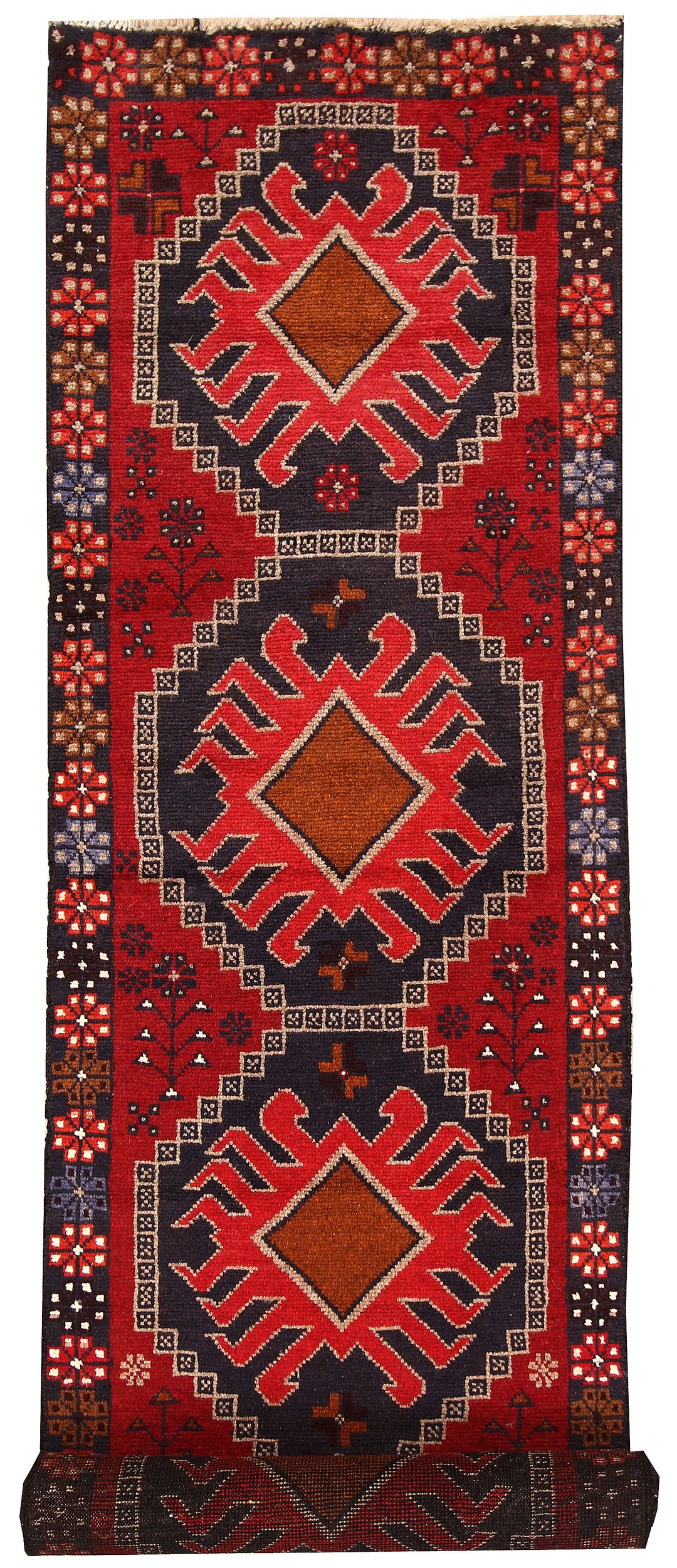 Firebrick Baluchi 2' 6 x 10' - No. 62620 - ALRUG Rug Store