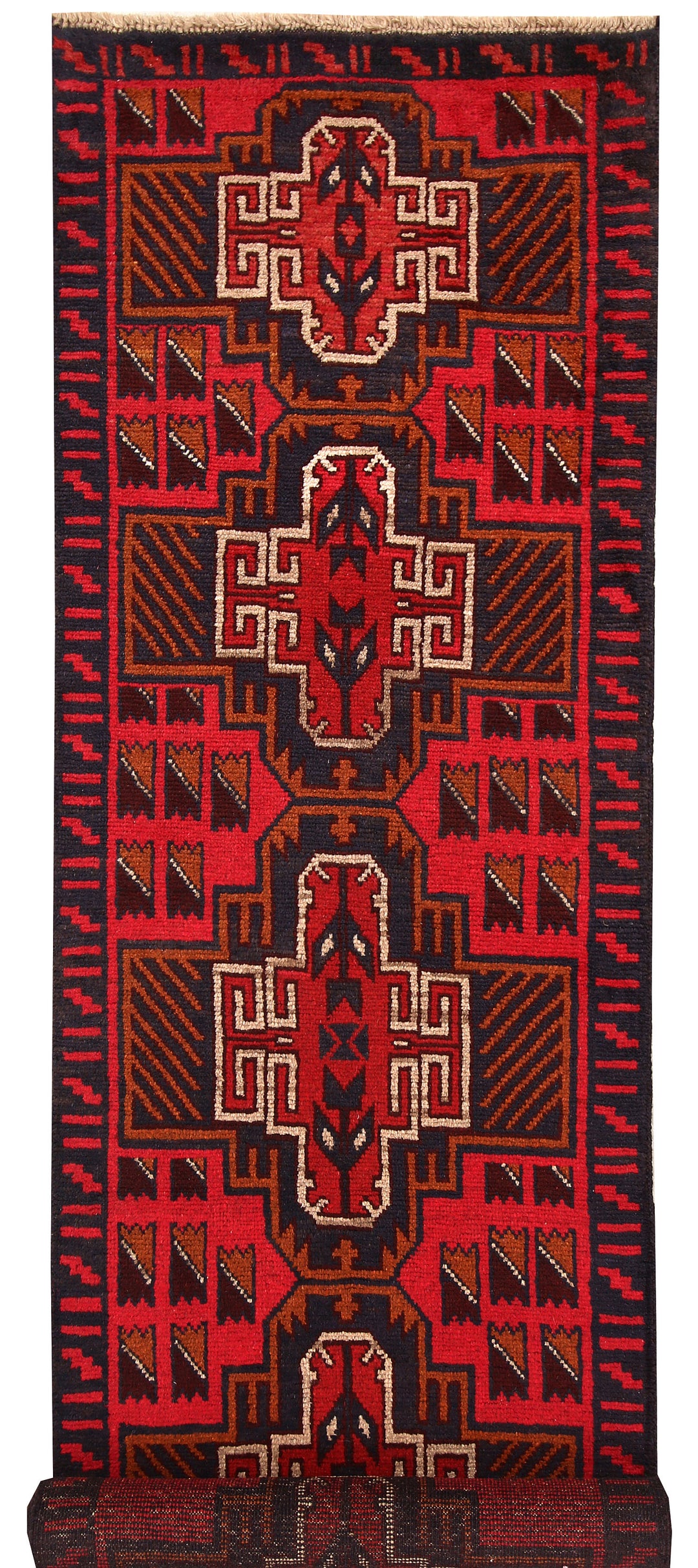 Firebrick Baluchi 2' 6 x 9' 8 - No. 62635 - ALRUG Rug Store