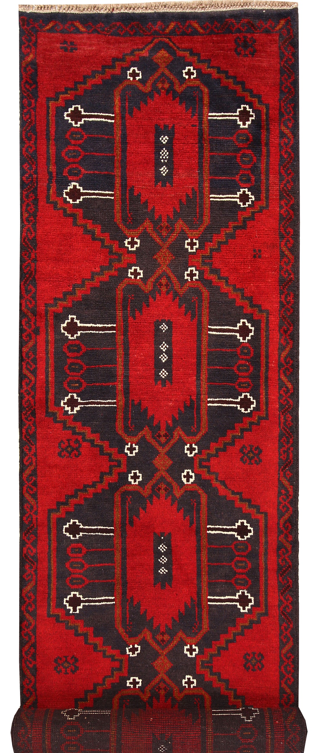 Firebrick Baluchi 2' 6 x 9' 10 - No. 62637 - ALRUG Rug Store
