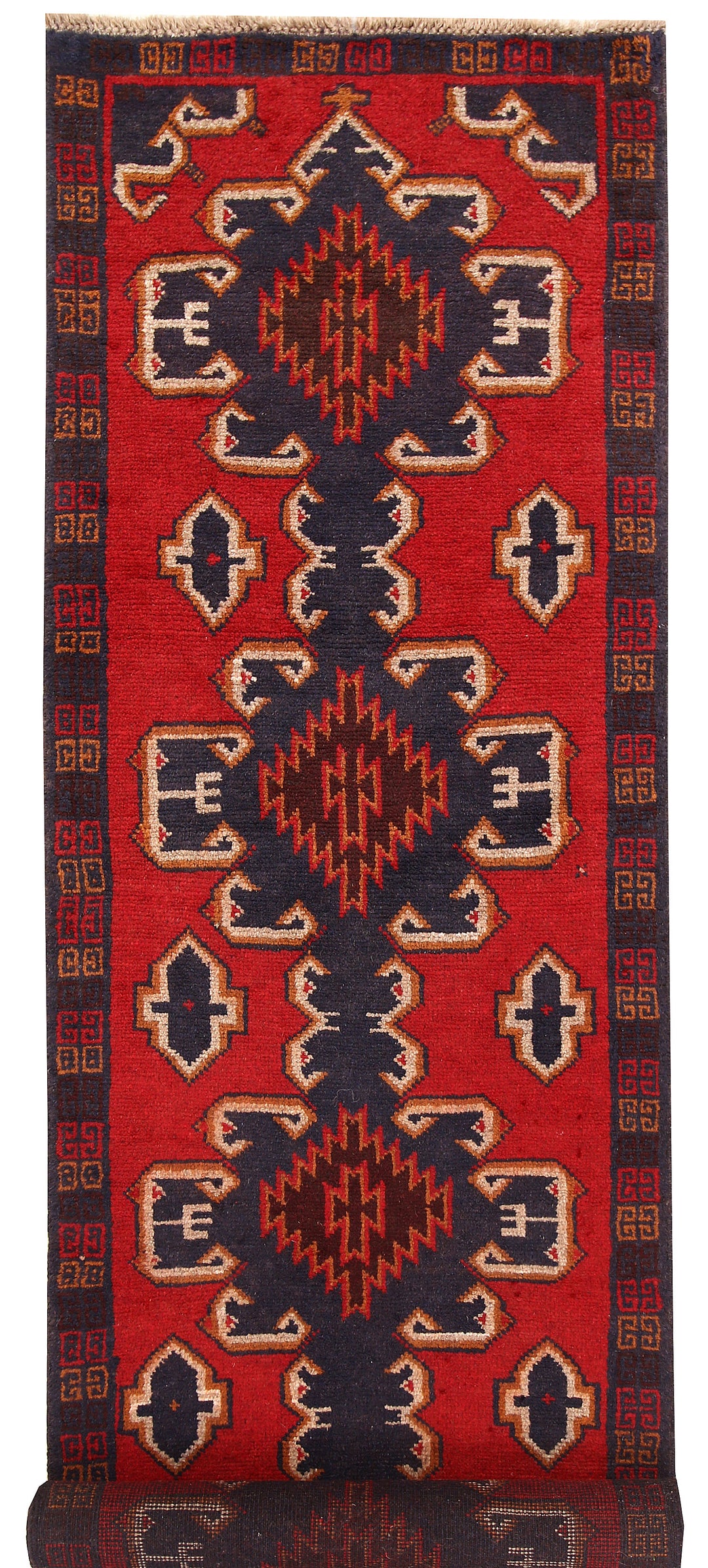 Firebrick Baluchi 2' 6 x 9' 7 - No. 62649 - ALRUG Rug Store