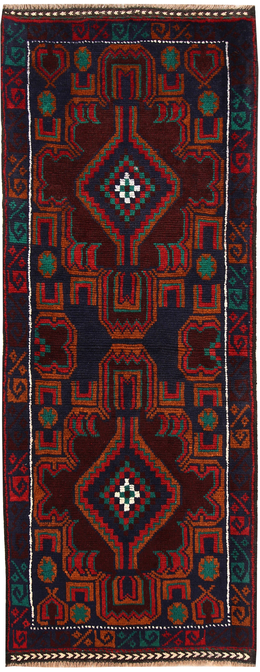 Dark Blue Baluchi 2' 6 x 6' 3 - No. 62681 - ALRUG Rug Store