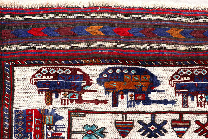 Floral White Pictorial 3' 10 x 6' 3 - No. 62789