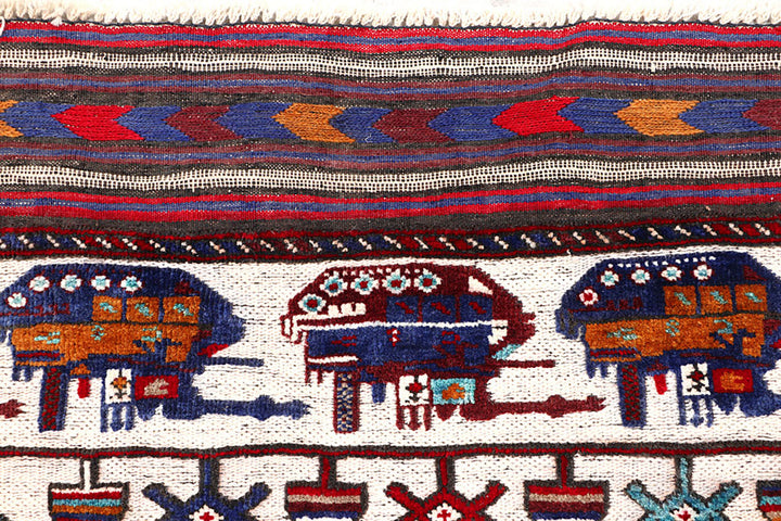 Floral White Pictorial 3' 10 x 6' 3 - No. 62789