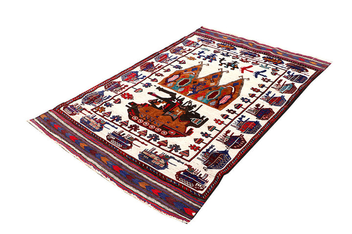 Floral White Pictorial 3' 10 x 6' 3 - No. 62789