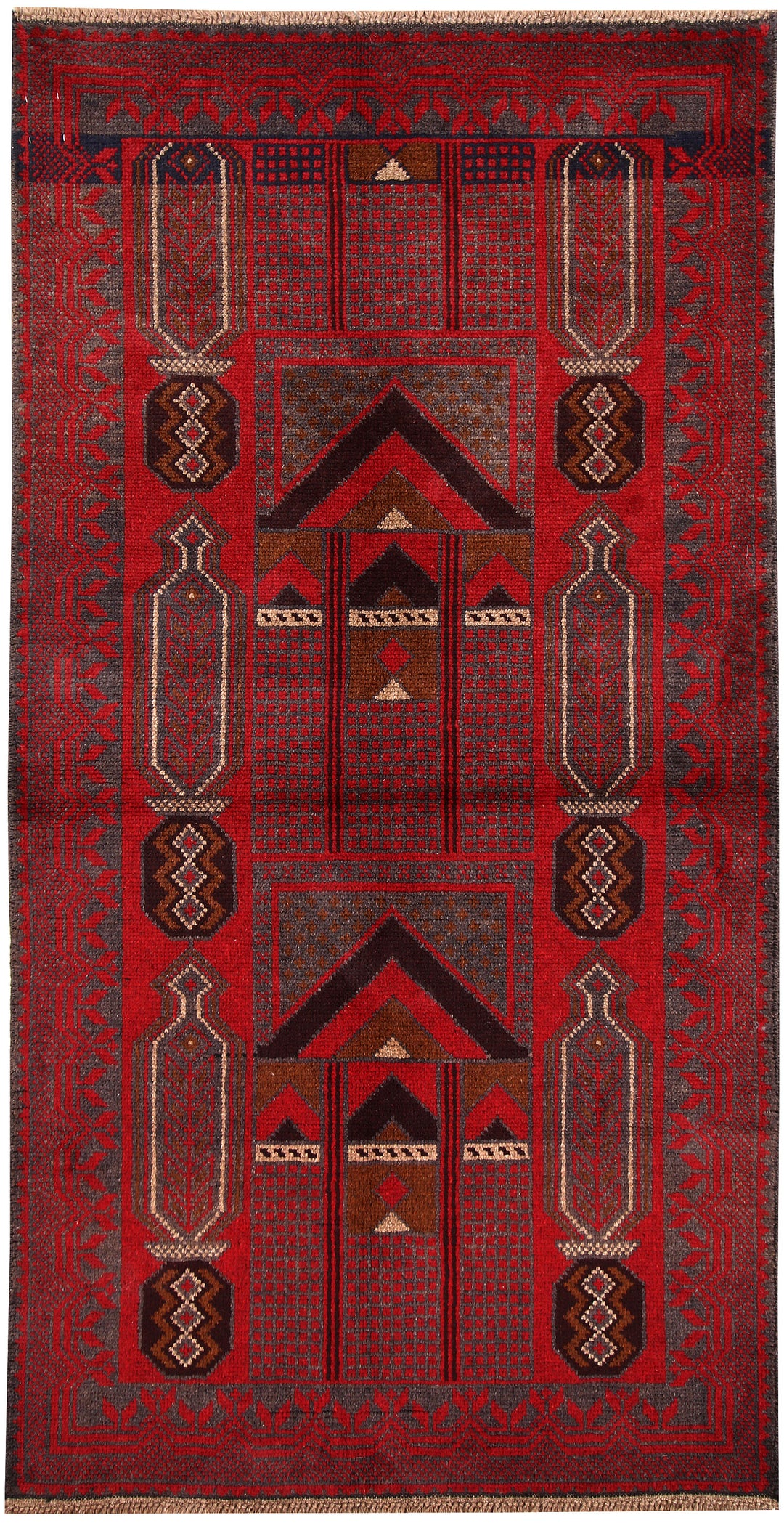 Firebrick Baluchi 3' 5 x 6' 7 - No. 62796 - ALRUG Rug Store
