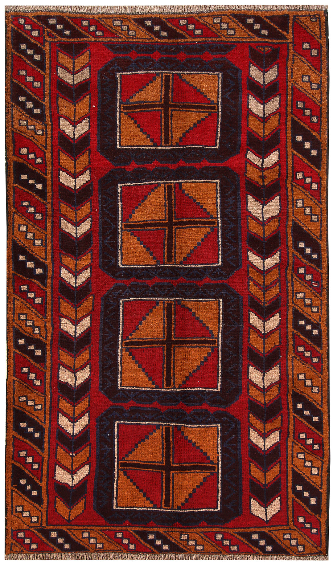 Firebrick Baluchi 3' 7 x 6' 1 - No. 62801 - ALRUG Rug Store