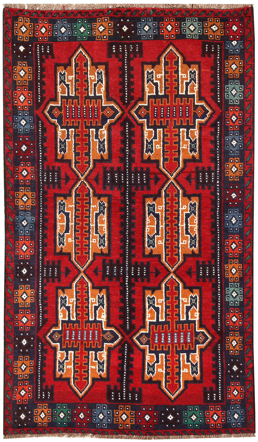 Firebrick Baluchi 3' 9 x 6' 2 - No. 62808 - ALRUG Rug Store
