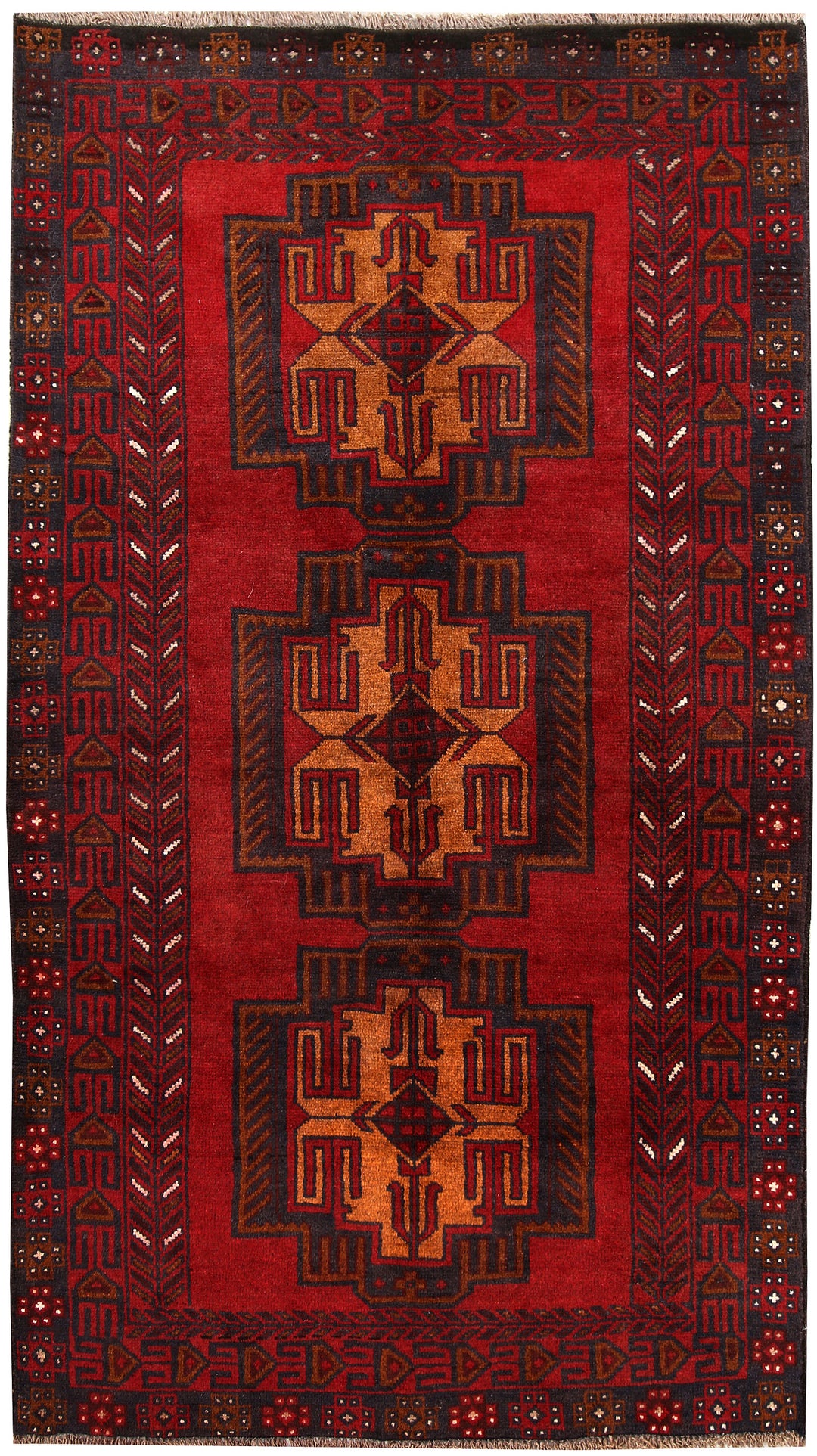 Firebrick Baluchi 3' 6 x 6' 4 - No. 62812 - ALRUG Rug Store