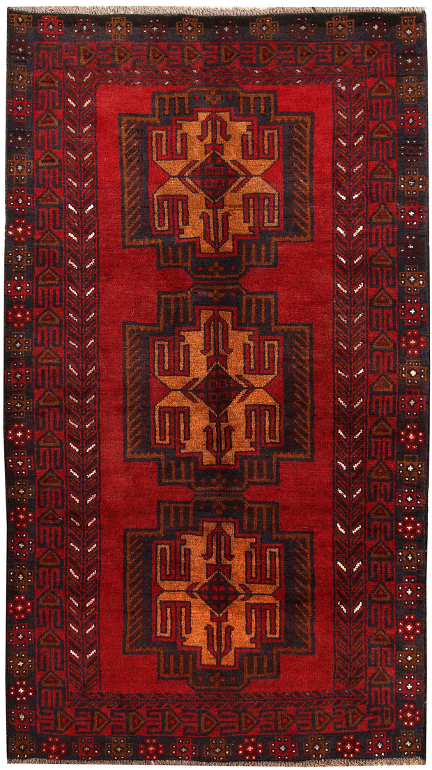 Firebrick Baluchi 3' 6 x 6' 4 - No. 62812 - ALRUG Rug Store