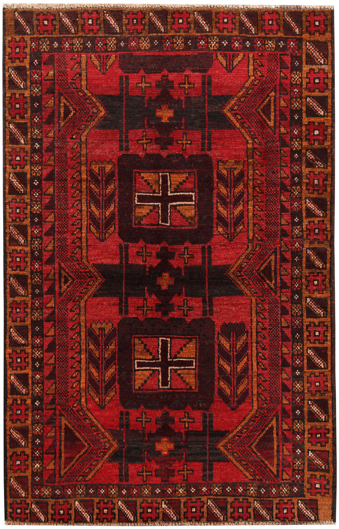 Firebrick Baluchi 3' 8 x 5' 8 - No. 62813 - ALRUG Rug Store