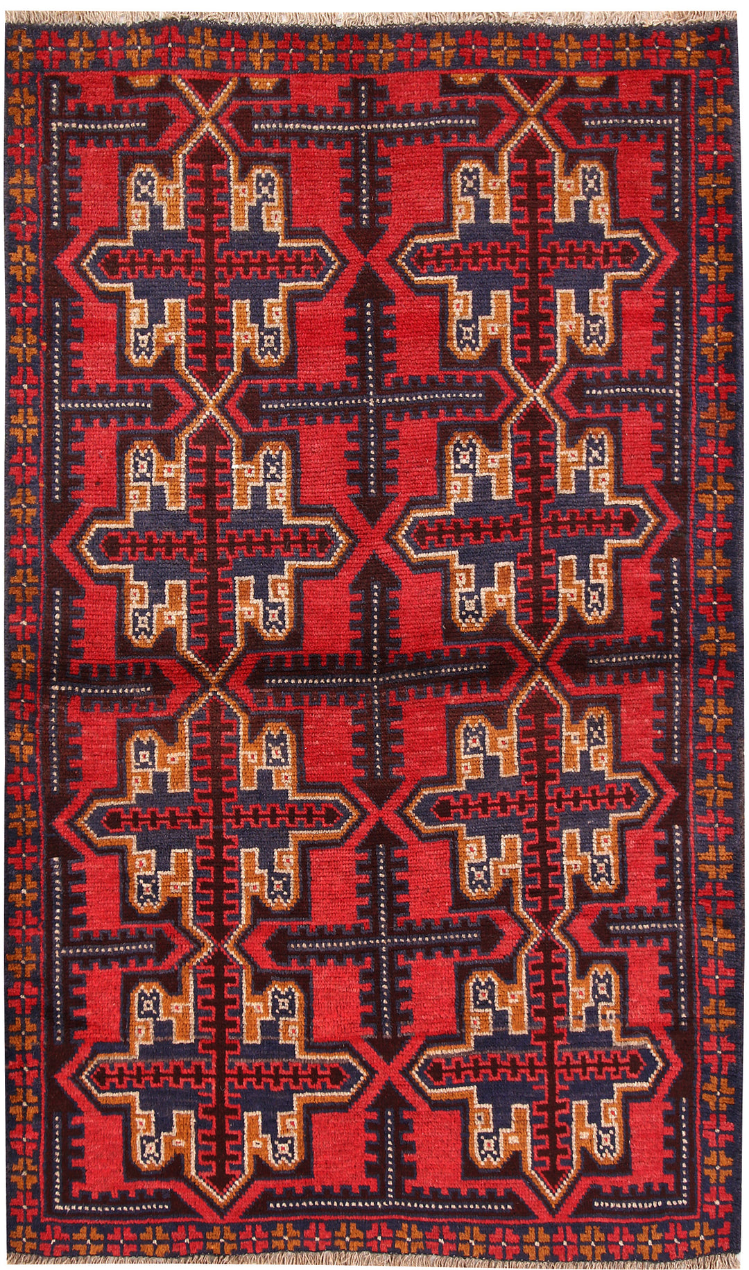 Firebrick Baluchi 3' 7 x 6' - No. 62815 - ALRUG Rug Store