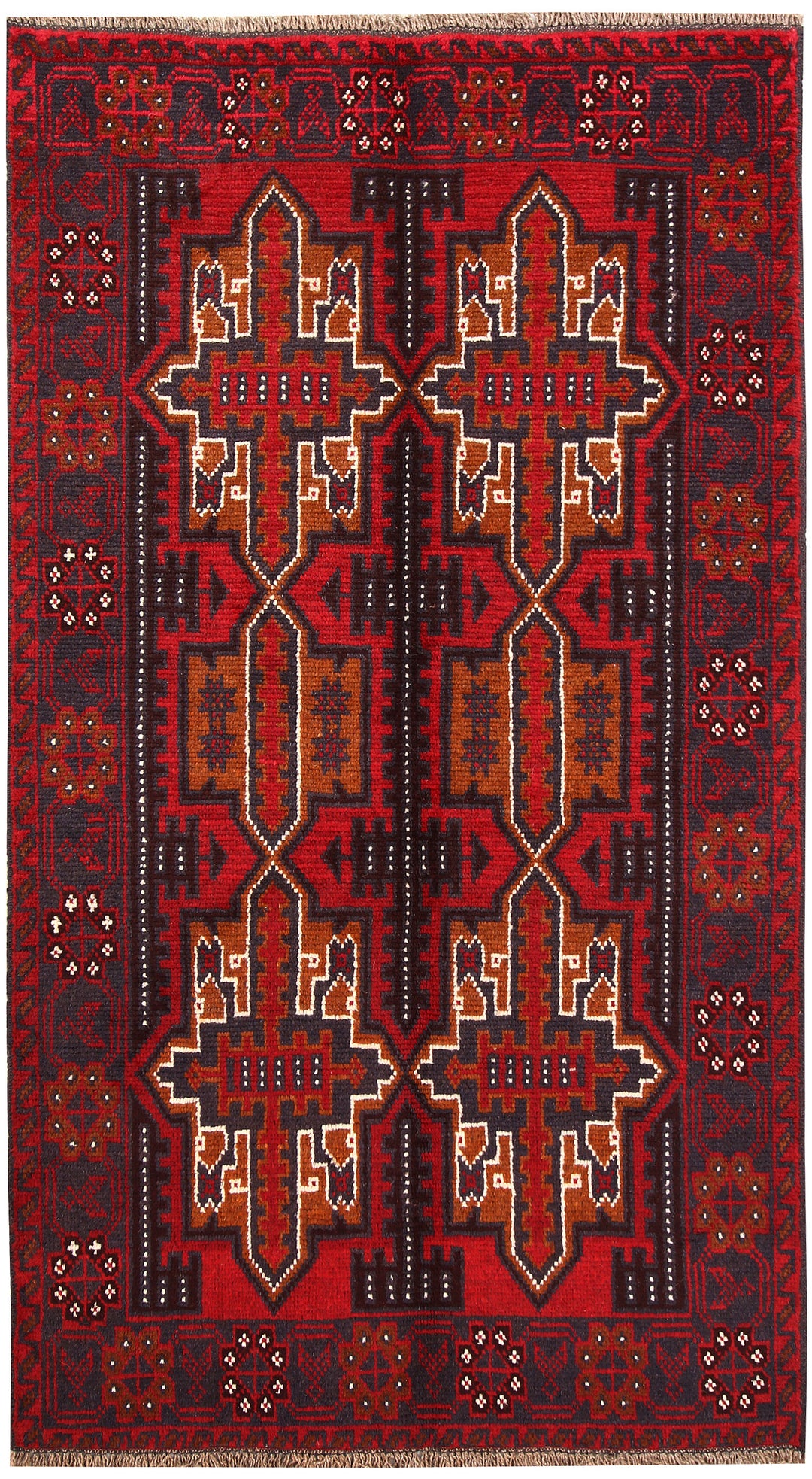 Firebrick Baluchi 3' 5 x 6' 2 - No. 62817 - ALRUG Rug Store