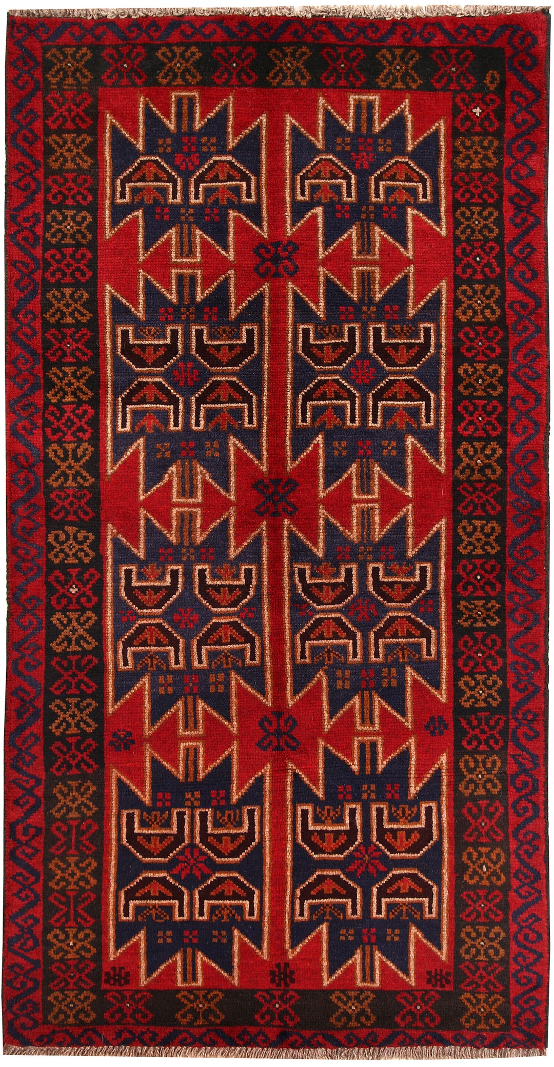 Firebrick Baluchi 3' 5 x 6' 7 - No. 62820 - ALRUG Rug Store