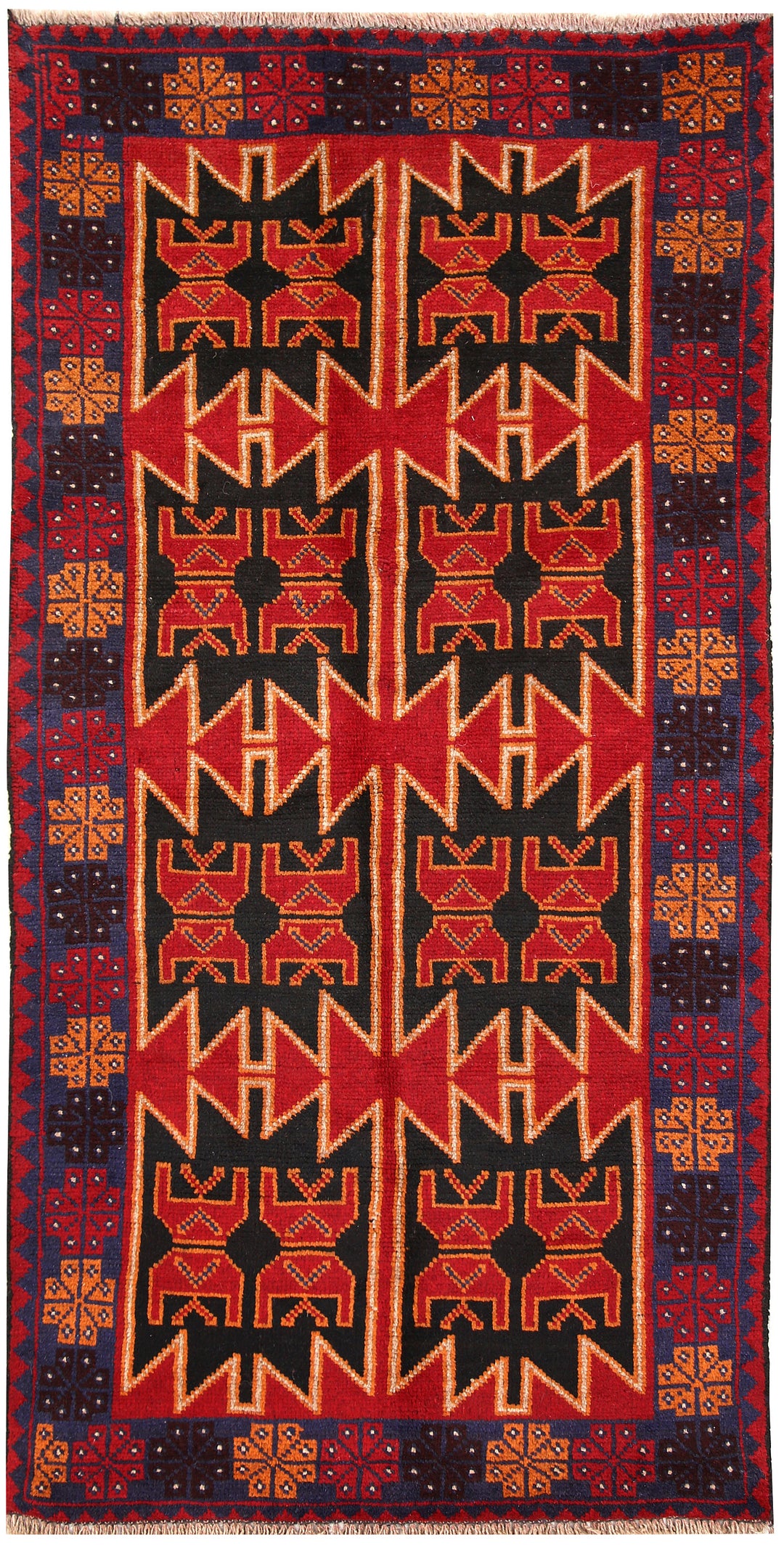 Firebrick Baluchi 3' 4 x 6' 6 - No. 62822 - ALRUG Rug Store