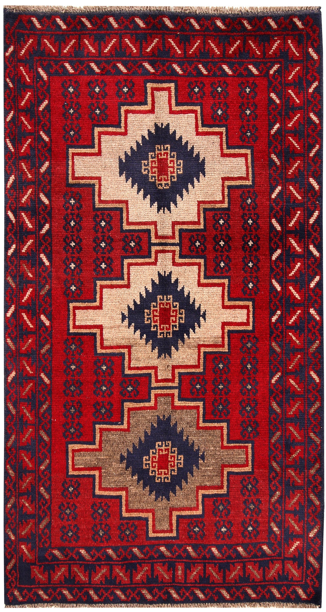 Firebrick Baluchi 3' 6 x 6' 6 - No. 62828 - ALRUG Rug Store