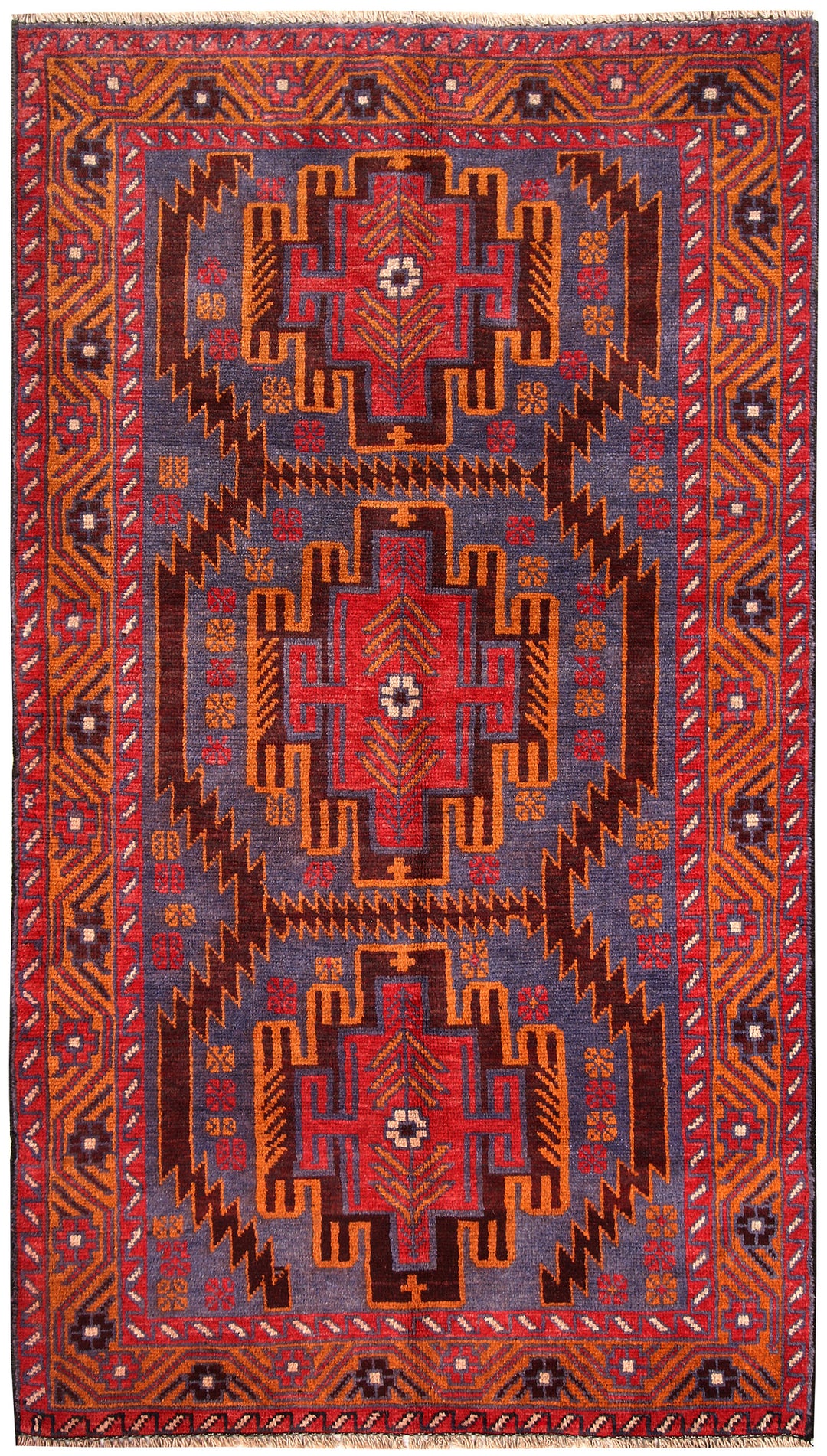 Light Steel Blue Baluchi 3' 6 x 6' 3 - No. 62831 - ALRUG Rug Store