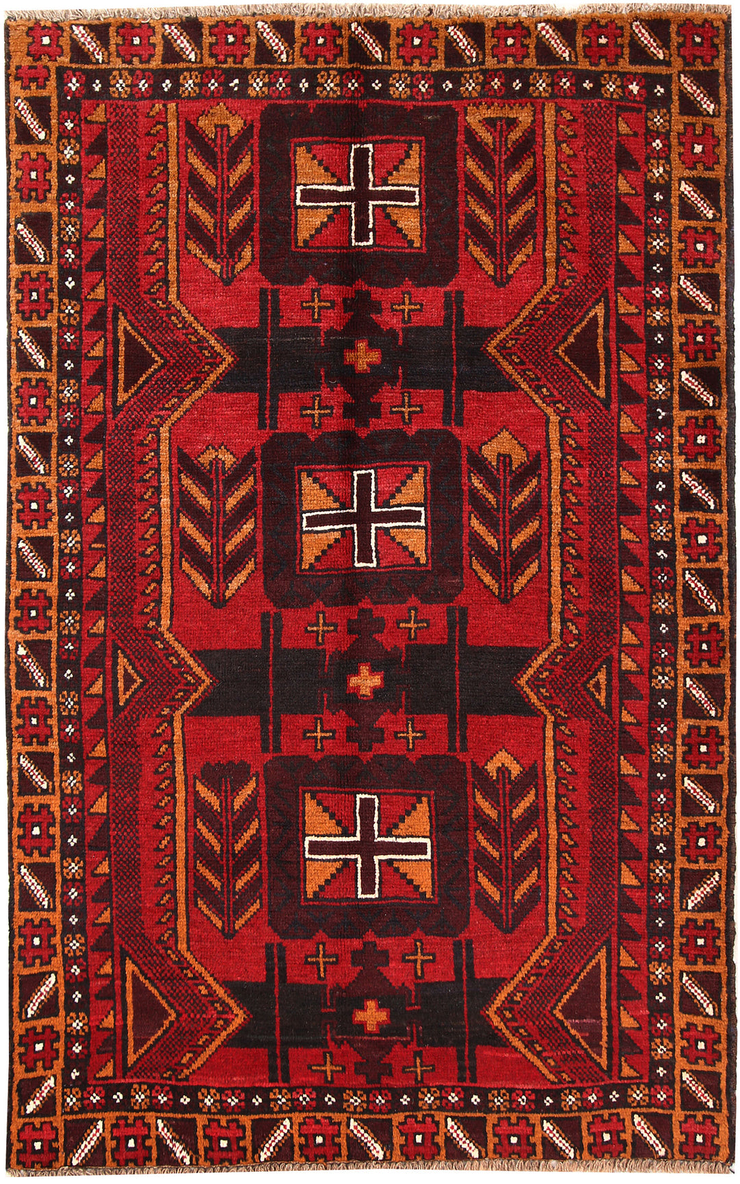 Firebrick Baluchi 3' 7 x 5' 9 - No. 62832 - ALRUG Rug Store
