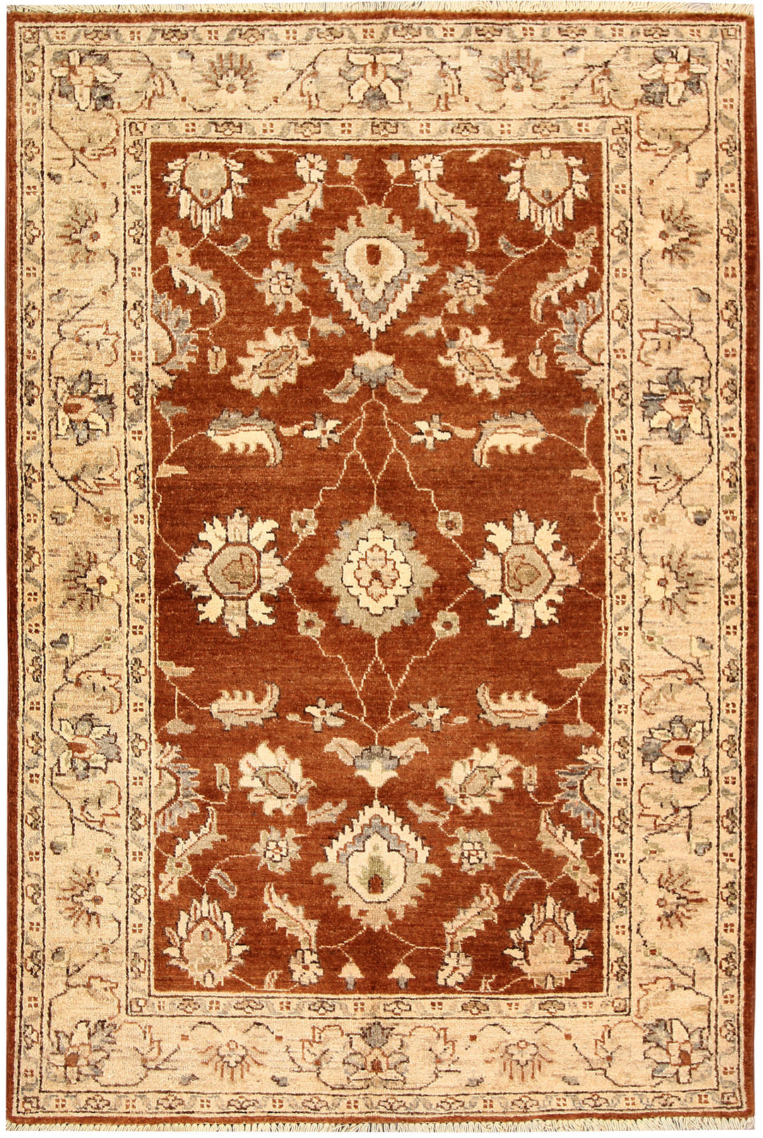 Afghan Oushak Rug 3' 11 x 6' Hand-Knotted