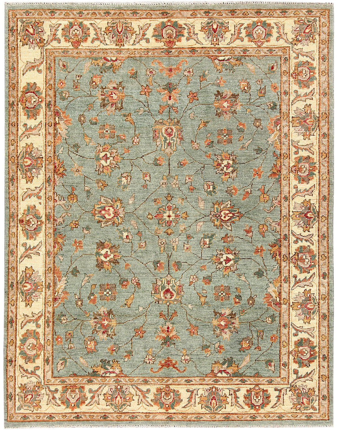 Cadet Blue Oushak 4' 11 x 6' 4 - No. 62860 - ALRUG Rug Store