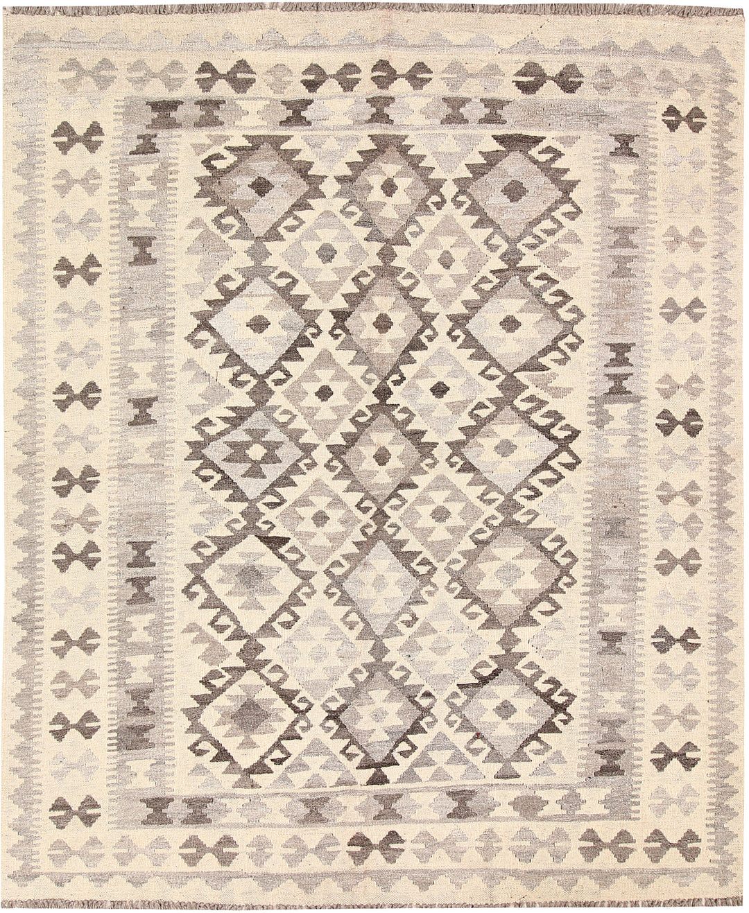 Light Grey Kilim 5' 4 x 6' 4 - No. 62883 - ALRUG Rug Store