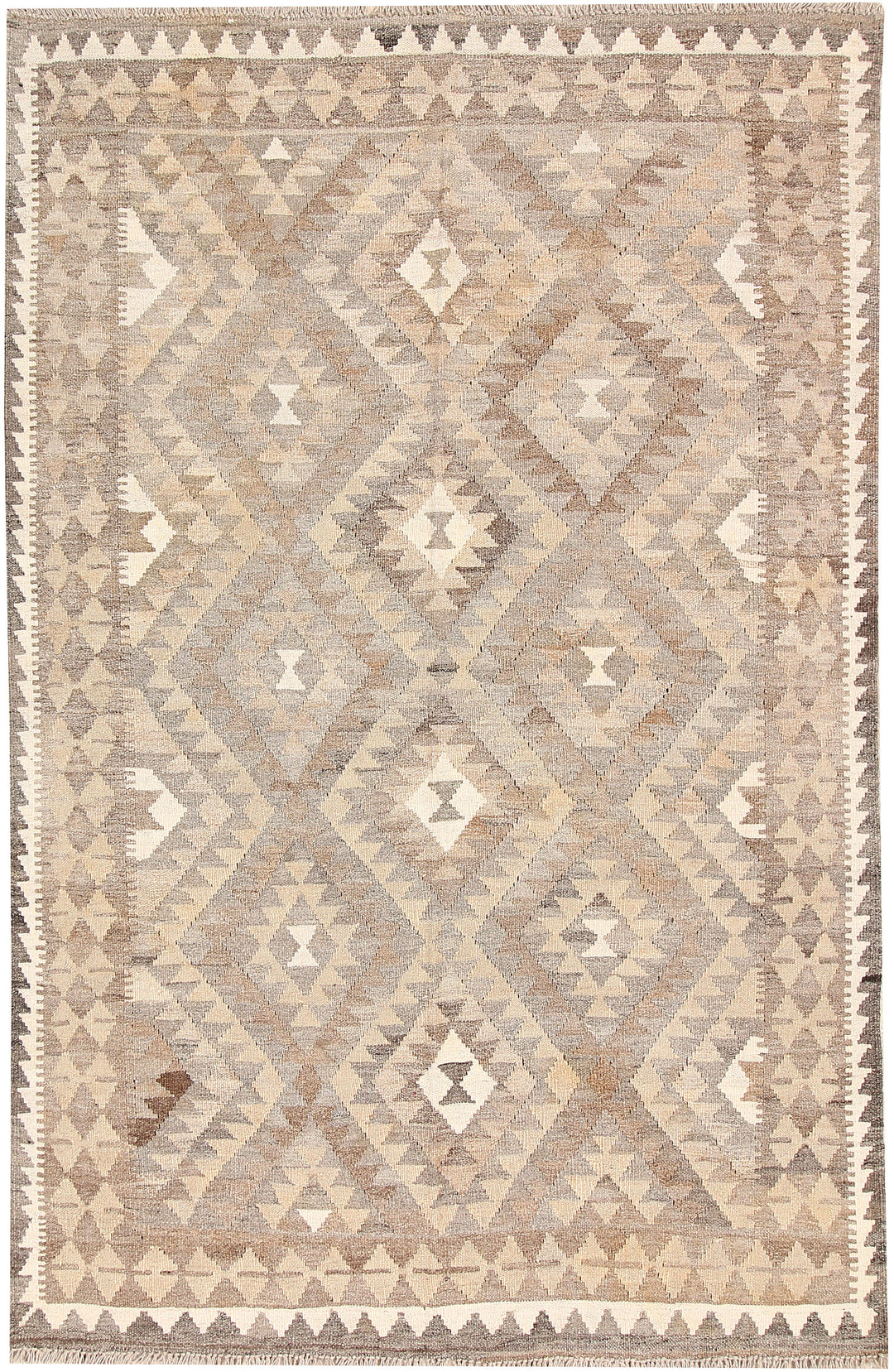 Light Grey Kilim 4' 3 x 6' 7 - No. 62908 - ALRUG Rug Store