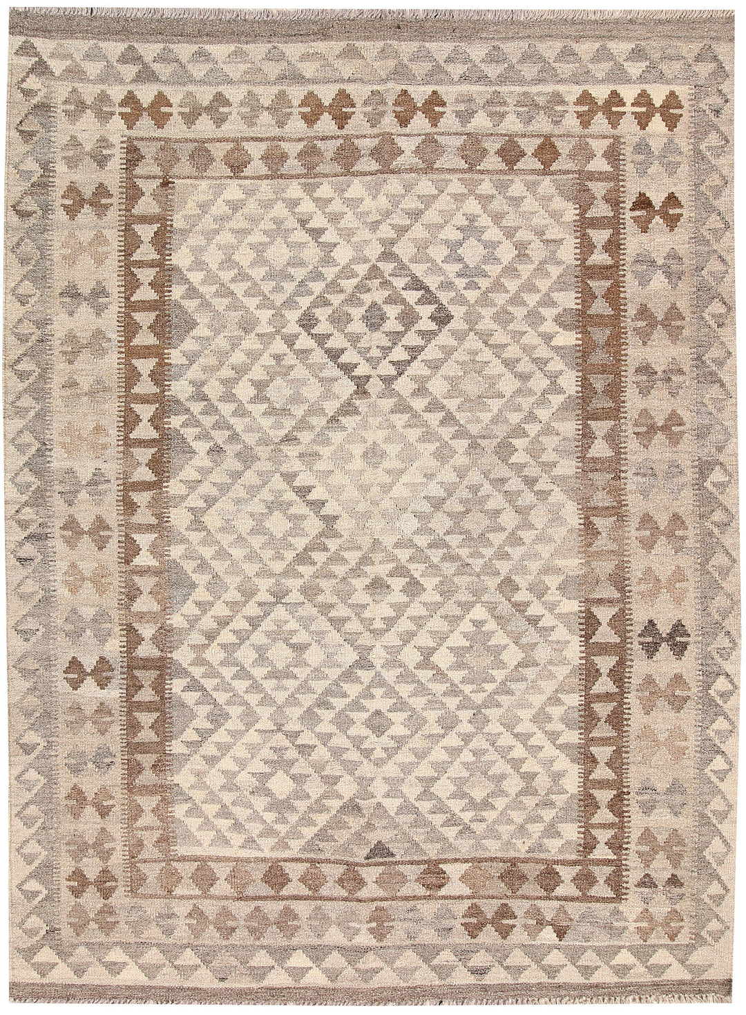 Light Grey Kilim 4' 11 x 6' 8 - No. 62910 - ALRUG Rug Store