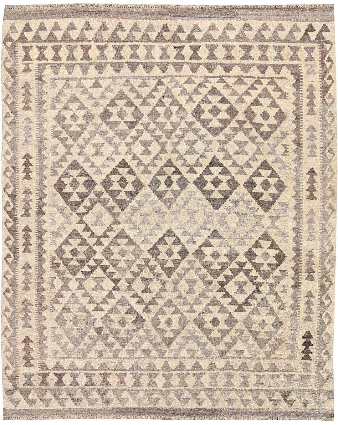 Light Grey Kilim 5' 2 x 6' 4 - No. 62911 - ALRUG Rug Store