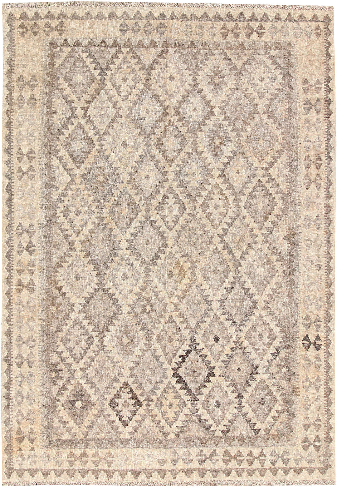Light Grey Kilim 4' 10 x 6' 7 - No. 62916 - ALRUG Rug Store
