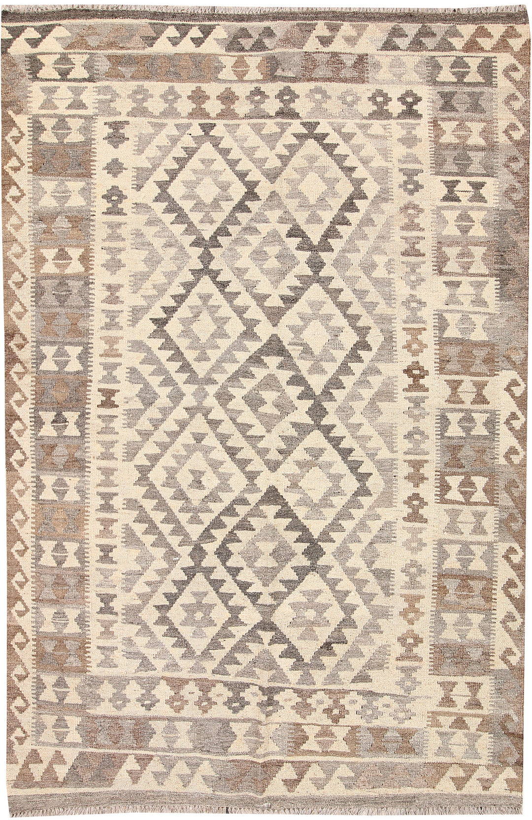 Light Grey Kilim 4' 9 x 7' 1 - No. 62918 - ALRUG Rug Store